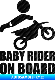 Samolepka Baby rider on board pravá 3D karbon černý