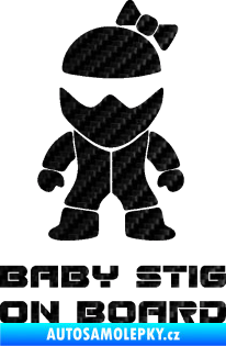 Samolepka Baby stig on board girl 3D karbon černý