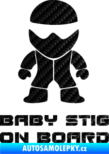 Samolepka Baby stig on board 3D karbon černý