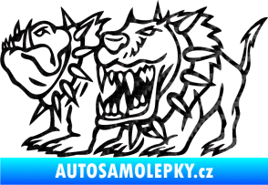 Samolepka Bad dogs levá zuřiví psi 3D karbon černý
