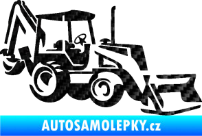 Samolepka Bagr 002 pravá 3D karbon černý