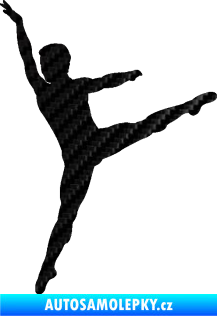 Samolepka Balet tanečník 001 levá 3D karbon černý