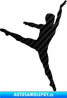 Samolepka Balet tanečník 001 pravá 3D karbon černý