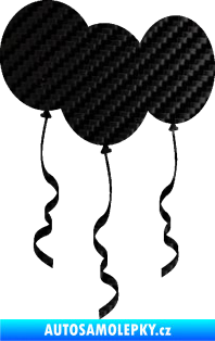 Samolepka Balonky 3D karbon černý