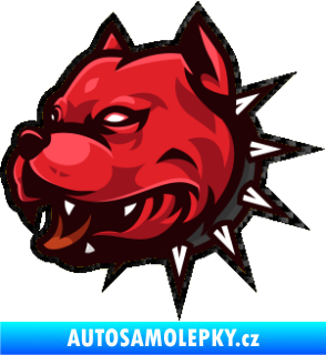 Samolepka Barevný pes 004 s konturou levá 3D karbon černý