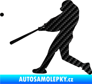 Samolepka Baseball 001 levá 3D karbon černý