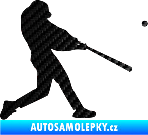 Samolepka Baseball 001 pravá 3D karbon černý