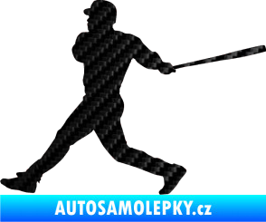Samolepka Baseball 002 levá 3D karbon černý
