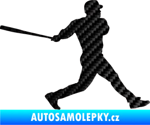 Samolepka Baseball 002 pravá 3D karbon černý