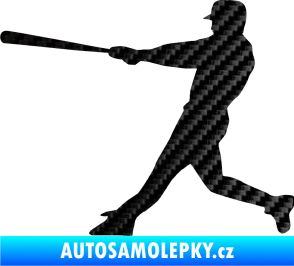 Samolepka Baseball 004 levá 3D karbon černý