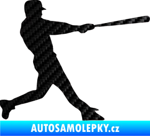 Samolepka Baseball 004 pravá 3D karbon černý