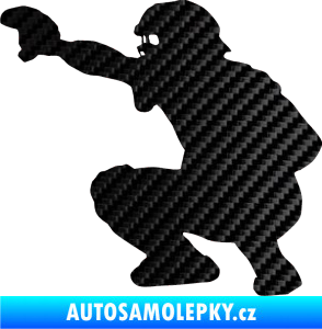 Samolepka Baseball 005 levá 3D karbon černý