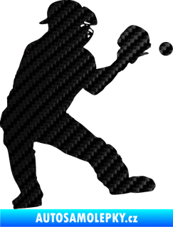 Samolepka Baseball 007 pravá 3D karbon černý
