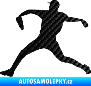 Samolepka Baseball 019 levá 3D karbon černý