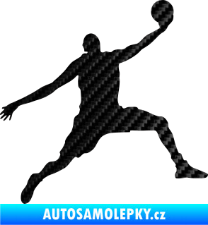 Samolepka Basketbal 002 pravá 3D karbon černý