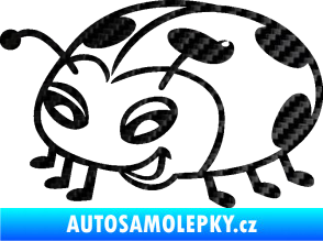 Samolepka Beruška 004 levá 3D karbon černý
