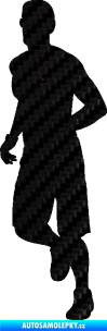 Samolepka Běžec 006 levá 3D karbon černý