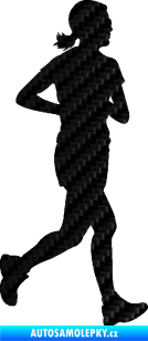 Samolepka Běžkyně 001 pravá jogging 3D karbon černý