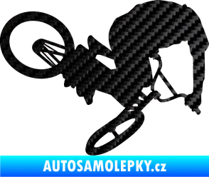 Samolepka Biker 001 pravá 3D karbon černý
