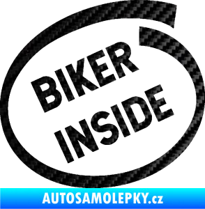 Samolepka Biker inside 005 nápis 3D karbon černý