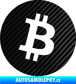 Samolepka Bitcoin 001 3D karbon černý
