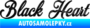 Samolepka Black Heart nápis 3D karbon černý