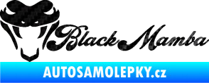 Samolepka Black mamba nápis 3D karbon černý