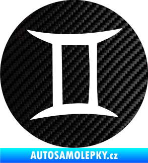 Samolepka Blíženci 001 - horoskop 3D karbon černý