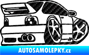 Samolepka BMW e46 karikatura pravá 3D karbon černý