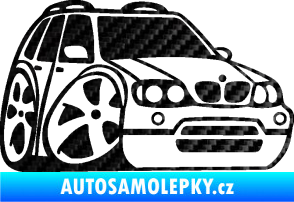 Samolepka BMW X5 karikatura pravá 3D karbon černý