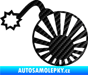 Samolepka Bomba 006 JDM levá 3D karbon černý
