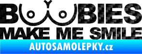 Samolepka Boobies 002  3D karbon černý