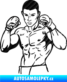 Samolepka Boxer 003 levá 3D karbon černý