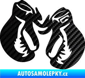 Samolepka Boxerské rukavice 001 levá 3D karbon černý