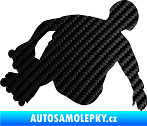 Samolepka Bruslař 001 levá 3D karbon černý