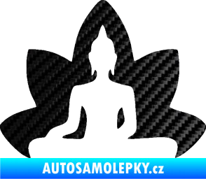 Samolepka Budha 003 levá  3D karbon černý