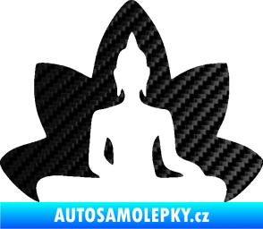 Samolepka Budha 003 pravá  3D karbon černý