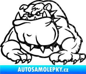 Samolepka Buldog 001 levá pes 3D karbon černý