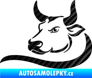 Samolepka Býk 008 levá 3D karbon černý
