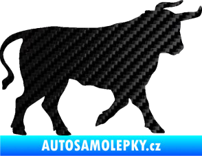 Samolepka Býk 011 pravá 3D karbon černý