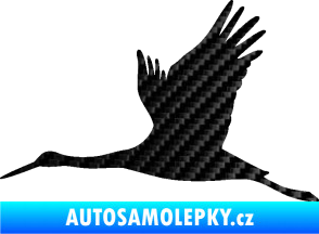 Samolepka Čáp 002 levá 3D karbon černý