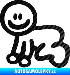Samolepka Cartoon family mimi chlapeček 3D karbon černý