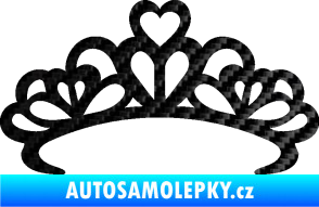 Samolepka Čelenka se srdíčky  3D karbon černý