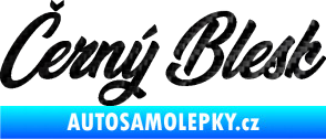 Samolepka Černý blesk nápis 3D karbon černý