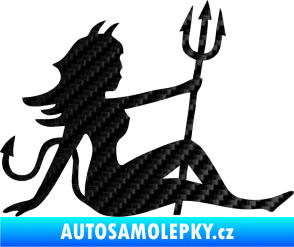 Samolepka Čertice 003 pravá 3D karbon černý