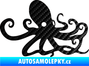 Samolepka Chobotnice 001 pravá 3D karbon černý