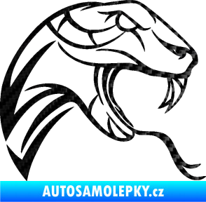 Samolepka Cobra 002 pravá 3D karbon černý