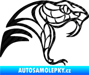 Samolepka Cobra 003 pravá 3D karbon černý