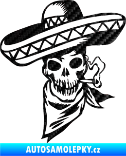 Samolepka Cowboy sombrero levá kostra 3D karbon černý