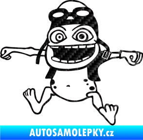Samolepka Crazy frog levá 3D karbon černý